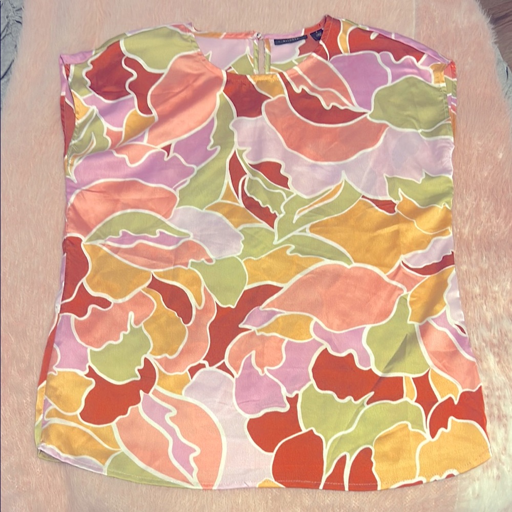 New Nordstrom Halogen Floral Satin Blouse Small